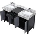thumbnail image 6 of Lexora Home Zilara 60" Double Marble Top Bathroom Vanity with Chrome Faucet, 6 of 15