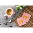 thumbnail image 3 of Carolines Treasures BB7825FC Zebu Indicine Cow Pink Check Foam Coaster, Set of 4, 3 of 3