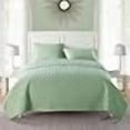 thumbnail image 3 of VCNY Home Nina Collection Quilt Set - Ultra-Soft Reversible Coverlet Bedding - Lightweight, Cool, and Breathable Bedspread, Machine Washable, Ful/Queen, Green, 3 of 4