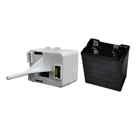 GUYUTING Hotpoint Refrigerator Start Relay Capacitor Kit WR09X10107 WR55X24064 Includes Run Capacitor Easy Install Plug Play for GE