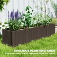 thumbnail image 3 of Outsunny Raised Flower Bed, 5 x 1 x 1 ft Plastic Planter Box with Drainage Holes for Vegetables, Herbs, Flowers & Succulents, Brown, 3 of 9