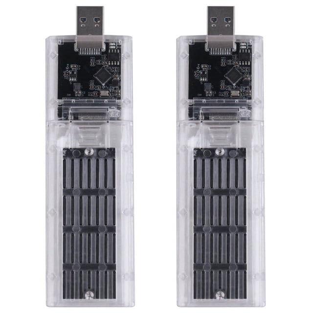 2X External M.2 NGFF SSD Enclosure High Speed USB3.0 Gen1 5Gb/S Transparent SSD Hard Drive Case for PC Black