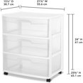 thumbnail image 3 of LDHF 2 Pack Storage Organizer Cart, Plastic 3 Drawer Wide Rolling Cart w/Drawer Bins, 3 of 4