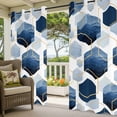 thumbnail image 2 of Outdoor Curtains for Patio Waterproof Blue Geometric Indoor/Outdoor Curtain Tiebacks Modern Abstract Lines Privacy Curtain Sun Block Grommet Drapes for Pergolas Gazebo Porch 2 Panel 54x108 Inch, 2 of 9