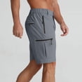 thumbnail image 6 of Eryao Mens Summer Cargo Shorts Casual Elastic Waist Shorts with Zipper Pockets Loose Lightweight Hiking Shorts,Gray,S, 6 of 9