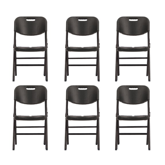 Sillas Plegables Rattan Café Paquete 6 LOOMBER