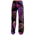 thumbnail image 3 of Women's Casual Valentine's Day Printed Pajama Pants, Flannel Sleepwear Lounge Pants for Women, Soft Comfortable Sleep Pants, Holiday Gift Pajamas,Dark Purple,2XL, 3 of 6