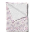 thumbnail image 2 of Mandala Soft Flannel Fleece Throw Blanket, Geometric Mandala Motifs Abstract Doodle Art Style Traditional, Cozy Plush for Indoor and Outdoor Use, 50" x 70", Blush Magenta and Purple, by Ambesonne, 2 of 5
