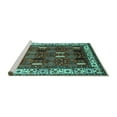 thumbnail image 2 of Ahgly Company Machine Washable Indoor Square Oriental Turquoise Blue Traditional Area Rugs, 7' Square, 2 of 4