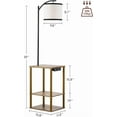 thumbnail image 2 of Floor Lamp with Table, End Table with Lamp, Shelves, Charging Station(USB & AC Port), 3-Color Temperature LED Bulb, Side Table Lamps for Living Room, Bedroom, Office, Rustic Brown, 2 of 9