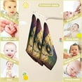 thumbnail image 3 of 5 Pack Winged Audio Speaker Baby Muslin Washcloths, Bright Colorful Soft Absorbent Face Towel Burp Cloths Cotton Bath Wipes Infant Wash Cloth for Newborn Boys Girls, 3 of 7