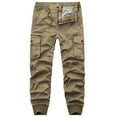 thumbnail image 1 of Yuyuzo Cargo Pants for Men Solid Color Elastic Hem Classic Tactical Active Cargos Trousers with Multi Pockets, 1 of 2