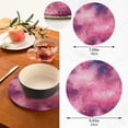 thumbnail image 3 of Pink Clouds Round Woven Potholders Set Trivets for Hot Dishe Heat Resistant Non-Slip Trivets for Cooking and Baking Kitchen Home Decor, 3 of 7