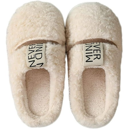 

PIKADINGNIS Women Faux Fur Winter Slippers Cozy Soft Plush Warm Slipper Memory Foam Indoor Shoes