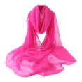 thumbnail image 3 of Sheer Gauze Scarf Wrap, Lightweight Sun Protection Shawl for Women, Soft Breathable Summer Neck Cover for Beach Vacation, Elegant Solid Color Scarf for Outdoor and Daily Use - Hot Pink, 3 of 4