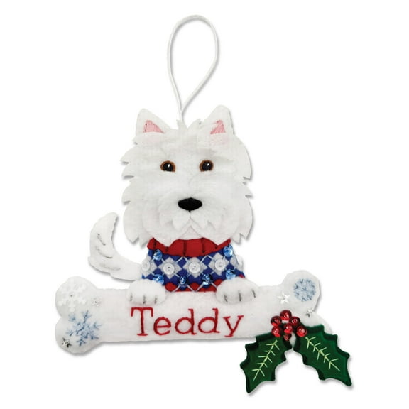 Personalized Felt Dog Christmas Ornament Kit, Terrier | MerryCollectibles