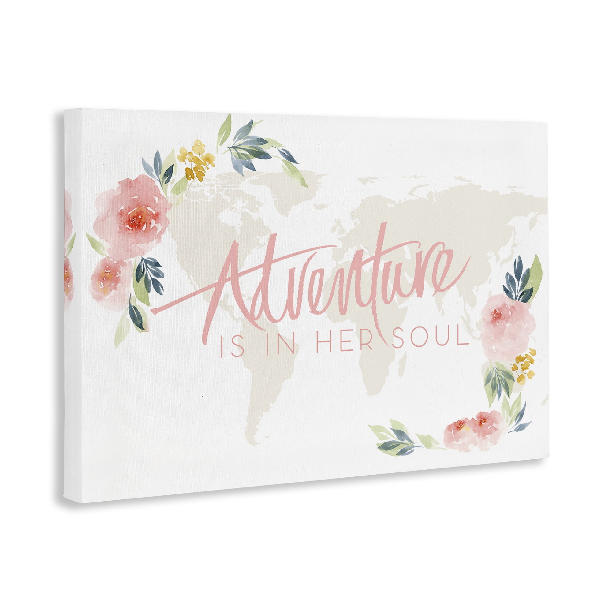 Stupell Industries Floral Girl's Adventure Plants & Flowers Painting Wrapped Canvas Art Print Wall Art, 36 x 24