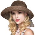 thumbnail image 1 of Sombrero de paja de verano con visera para mujer Sombrero de playa flácido Sombrero de ala ancha Sombreros de playa de verano para mujeres y niñas Marrón Sincero Producto electrónico, 1 of 4