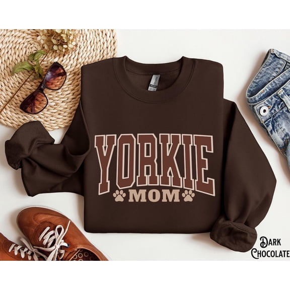 Yorkie Mom Sweatshirt, Crewneck, Sweater, Dog Lover, Walking, University, Varsity, Vintage, Retro, For Yorkie Owner, Yorkshire Terrier TSHIRT All Size S-5XL