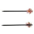 thumbnail image 4 of Unique Bargains 1 Pc Hair Chopstick Classic Flower Hair Hairpin Black Pink, 4 of 5
