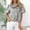 Black, variant on Women's Striped Ruffle Collared Puff Sleeve Button Down Shirt Short Sleeve Casual Blouse Cute Summer Top Pink M