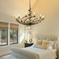 thumbnail image 5 of LovingAHome Vintage Candle Chandelier,12 Lights Spiral Farmhouse Pendant Light Fixture for Kitchen Island,Dining Room,Living Room, 5 of 8