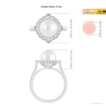 thumbnail image 5 of ANGARA South Sea Cultured Pearl Cushion Halo Engagement Ring in 14K White Gold for Women | June Birthstone, Birthday, Anniversary, Jewelry Gift for Women | Pearl Ring, 5 of 8