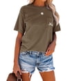 thumbnail image 2 of Sherrylily Women Letter Print Basic Tee Summer T-Shirt with Pockets Loose Fitting Tops, 2 of 4