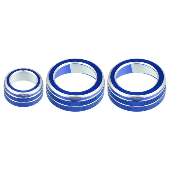 3pcs Air Conditioner Knob Ring Covers Volume Knob Control Knob Button Cover Trim for Honda CRV 2017-2021 Blue