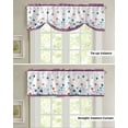 thumbnail image 4 of Tie Up Valance Curtain for Kitchen, Independence Day Flower Star Love Heart Rod Pocket Short Curtains Adjustable Tie-Up Shade Valances, Red Blue Plaid Window Treatment for Bathroom Living Room Bedroom, 4 of 7