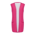 thumbnail image 5 of Jxximdong Fashion Coat for Women, Casual Solid Print V Neck Coat Open Front Lightweight Cardigan Sleeveless Loose Outwear with Pockets, Women's Coats Pink, 5 of 7