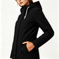 thumbnail image 5 of Ghalytn Women's Mid Length Hooded Rain Jacket with Flap Pockets, Zip Up Windproof Trench Coat, 5 of 5