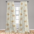 thumbnail image 2 of Vintage Window Curtains, Simple Design Modern Garden Flowers Boho and Leaves Greenery Artwork, Lightweight Decor 2-Panel Set with Rod Pocket, Pair of - 28"x95", Pale Khaki Pastel Brown, by Ambesonne, 2 of 3