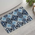 thumbnail image 2 of Blue Geometric Pattern Bathroom Rugs Mat,Non Slip Microfiber Bathroom Rug,Rubber Backing,Soft Bathroom Mats for Bathroom Floor,Tub and Shower,17x27in(43x68cm), 2 of 4