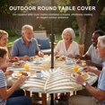 thumbnail image 3 of Round Outdoor Tablecloth with Umbrella Hole and Zipper, Brown Palm Leaf Tablecloth with Elastic Waterproof, Summer Coastal Botanical Tropical Patio Table Covers for 36" - 44" Picnic Pool Tables, 3 of 9