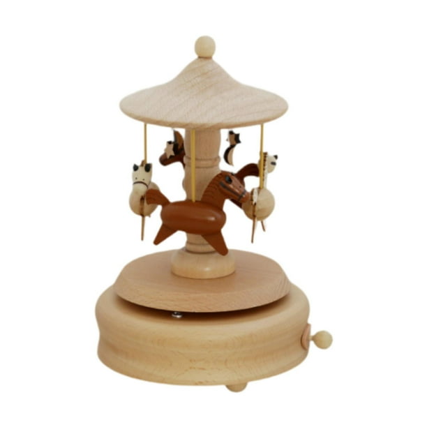 Caja musical de madera, caja musical decorativa, caja musical mecánica, caja de música hecha a mano Caballo