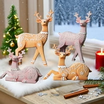 Christmas Reindeer under $5! Cagogo Christmas Reinforced Resin Deer Figurine, Festive Holiday Decor for Furniture Mantel, Christmas Crafts and Ornaments Set, Decorative Reindeer Statue for Home