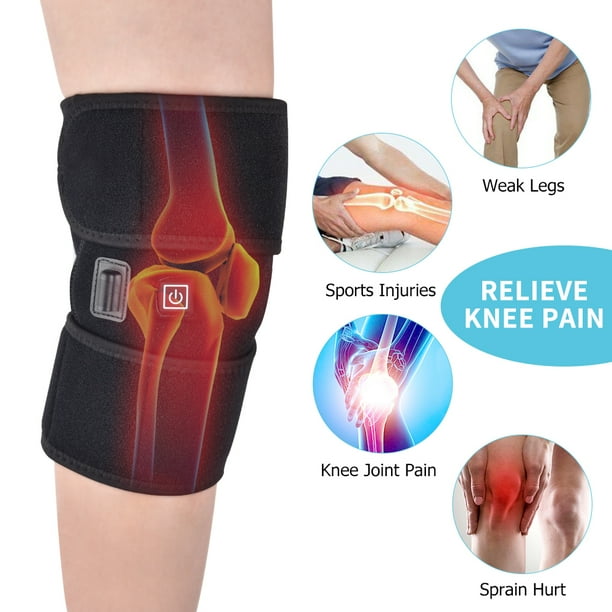Heated Knee Brace Wrap 3 Adjustable Heat settings Infrared Knee Heating Pad for Arthritis Knee Pain Relief Massaging Knee Pad No Battery