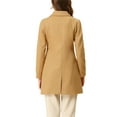thumbnail image 4 of INSPIRE CHIC Women's Turn Down Collar Single Breasted Winter Mid Length Overcoat XL Khaki, 4 of 7