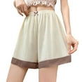 thumbnail image 2 of LNWUY Womens Cotton Shorts Lace Trim Pettipants Bloomers Loose Comfortable Breathable Home Shorts for Women Beige XL, 2 of 3
