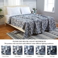 thumbnail image 5 of Haperlare Bluish Gray Muslin Cotton Throw Blanket, Soft Breathable Yarn Dyed Jacauard Leaf Pattern Cotton Quilted Muslin Throw Blankets for Adults, 50"x60", 5 of 7