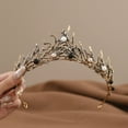 thumbnail image 2 of Yoyauz Women's Gold Crown Crystal Princess Tiara Crystal Queen's Crown Wedding, Bridal Hair Ornament Birthday Prom, Beauty Pageant Party  Barmitzvah Rite of Passage, Photo Props, 2 of 6