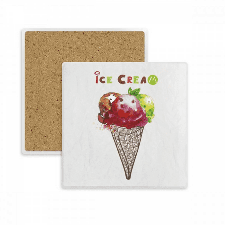 

watercolor cones ice square coaster cup mat mug subplate holder insulation stone