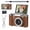 Brown, variant on UUvideo 4K Kids Camera, 2.4" Flip Screen and Vintage Compact Travel Digital Camera for Teens & Beginners, Pink