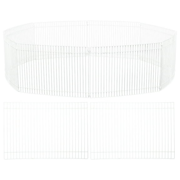 TABLETREANDS Pets Playpen 1Set Metal 35x23cm White for Indoor Use 8 Panels