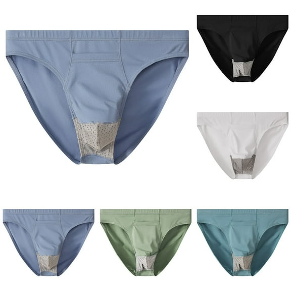 ZZwxWA Men's Underwear Sexy Mesh Pants Breathable Cotton Split Underwear Mid Waist Underwear Waistband Underwear Clearance Sale