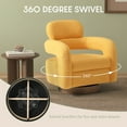 thumbnail image 7 of WestinTrends Alexandria Mid-Century Modern Sherpa Swivel Barrel Accent Chair With Storage Ottoman, Sunset Gold, 7 of 7