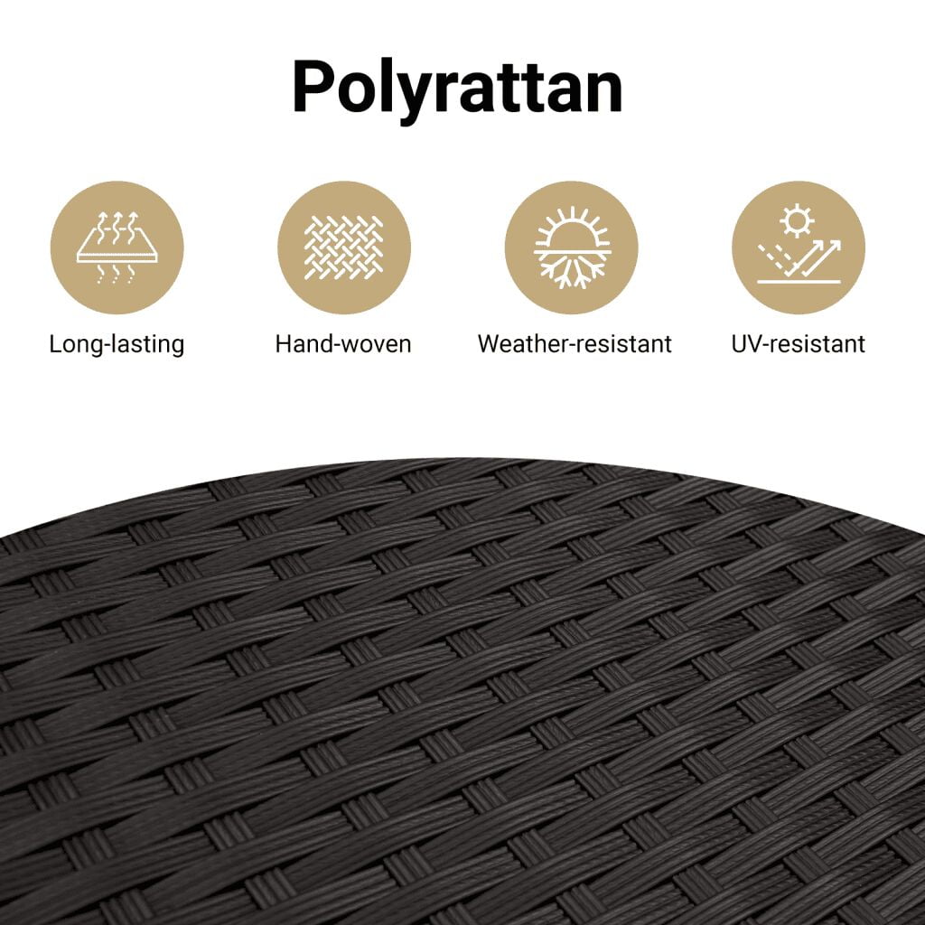 vidaXL Propane Tank Cover Table Black 15.7"x15.7"x23.6" Poly Rattan