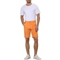 thumbnail image 2 of INSPIRE CHIC Men's Plaid Shorts Checked Regular Fit Flat Front Dress Shorts, 2 of 6