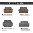 thumbnail image 5 of Easy-Going Stretch Loveseat Recliner Sofa Slipcover with Pocket Couch Cover for 2 Cushion Couch, Light Gray (Loveseat not included), 5 of 7